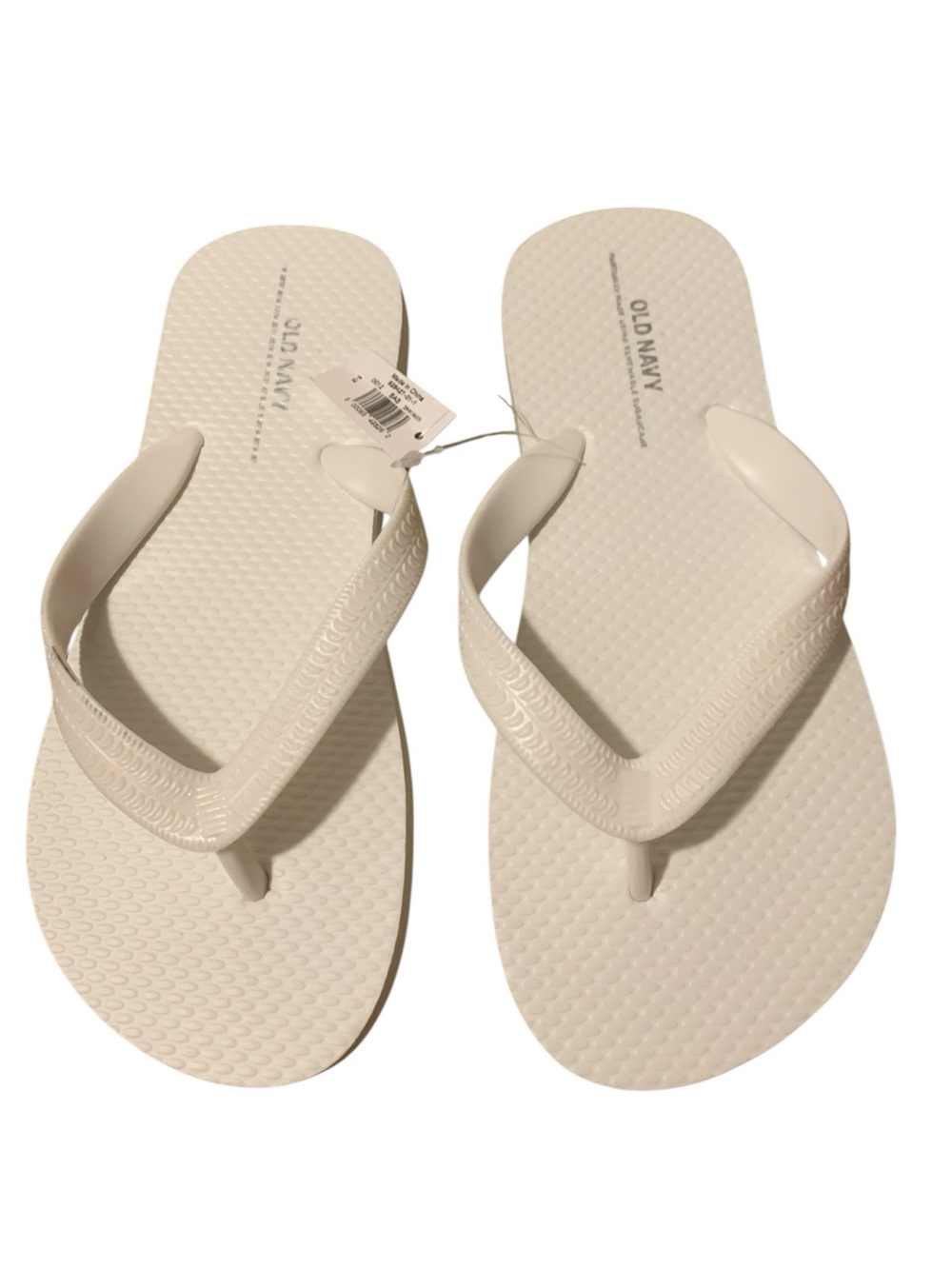 NWT Old Navy Kids Size 1 2 Cream Off White Classic Summer Flip Flops Sandals